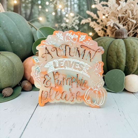 Caramel Pumpkin Pie - Autumn Leaves