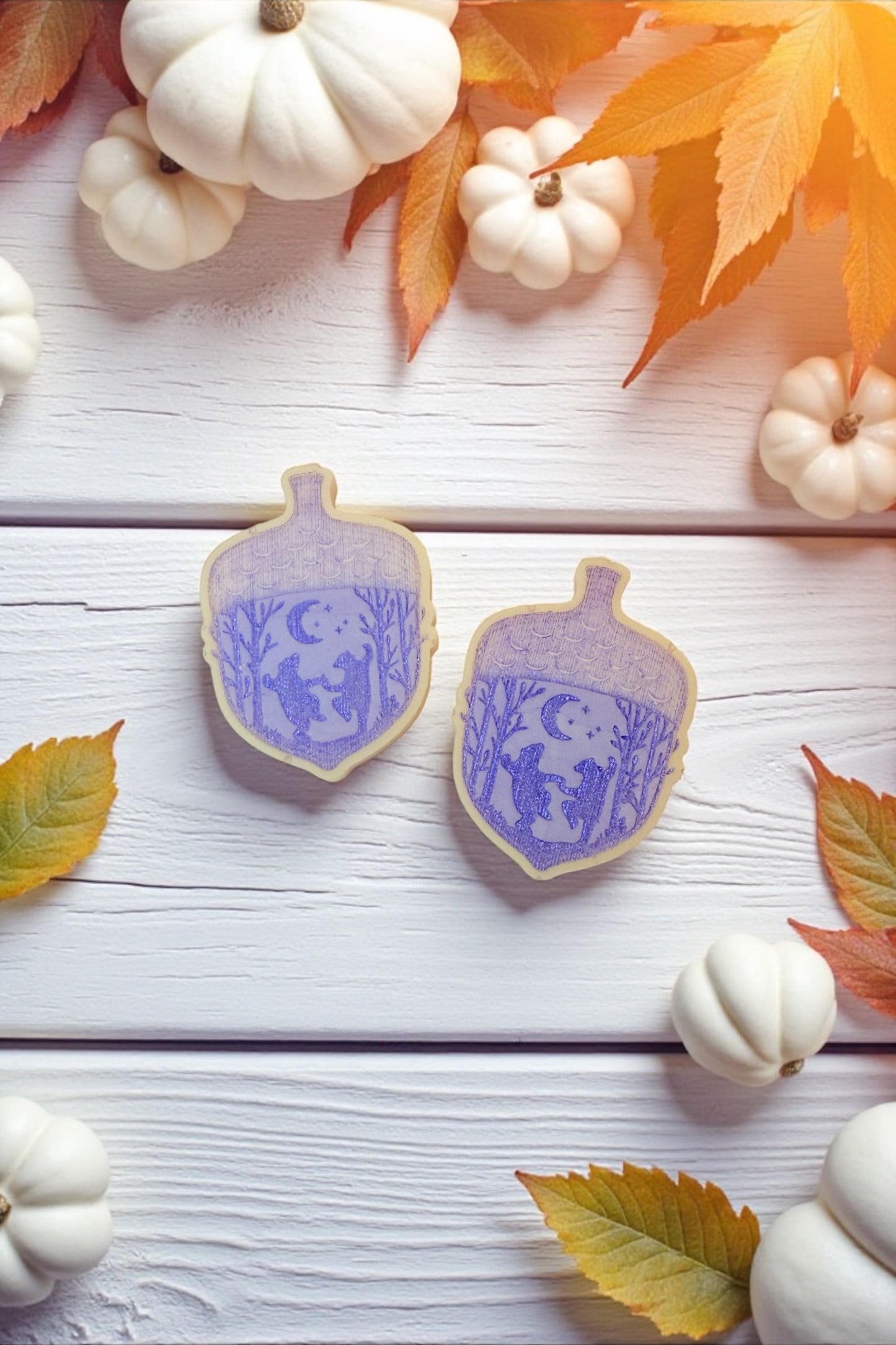 Bear Acorn - Velvet Plum & Golden Embers