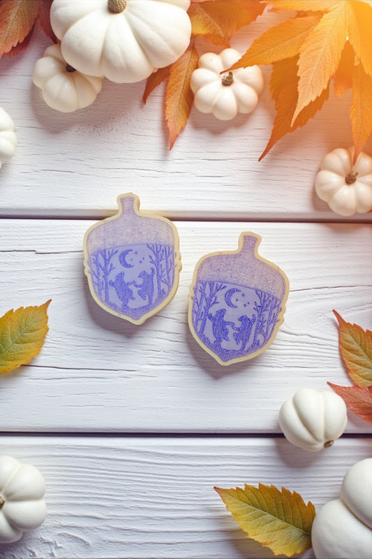 Bear Acorn - Velvet Plum & Golden Embers