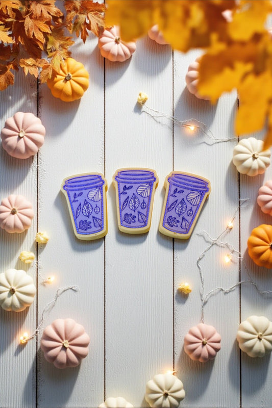 Leaves Latte Trio - Velvet Plum & Golden Embers