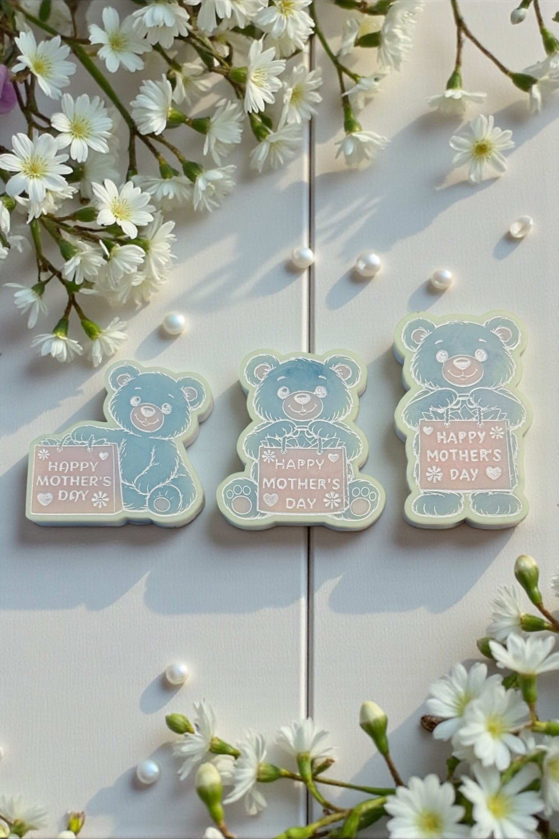 Flower Bear Trio - Cuddly Bear - Enhanced by Nature LTD