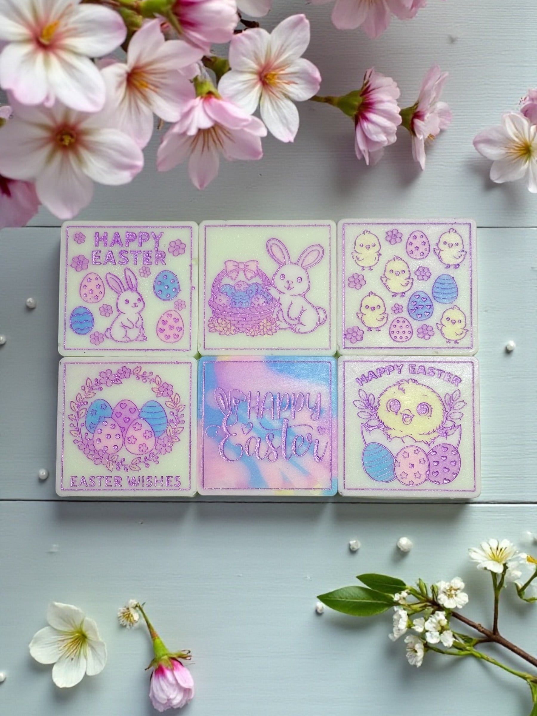 Easter Square Duo - Pink Tulips and White Jasmine - Enhanced by Nature LTD